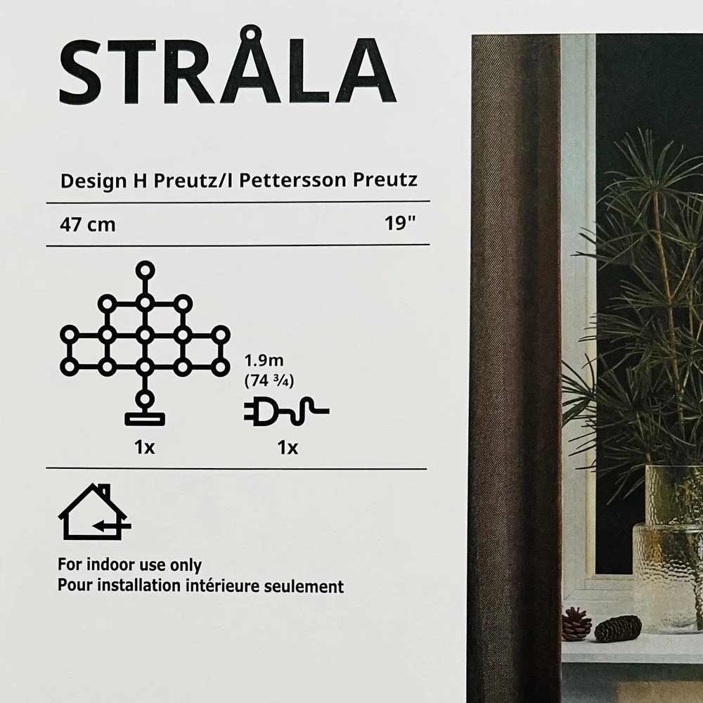 IKEA STRALA STRÅLA LED table lamp, white, 18 1/2 